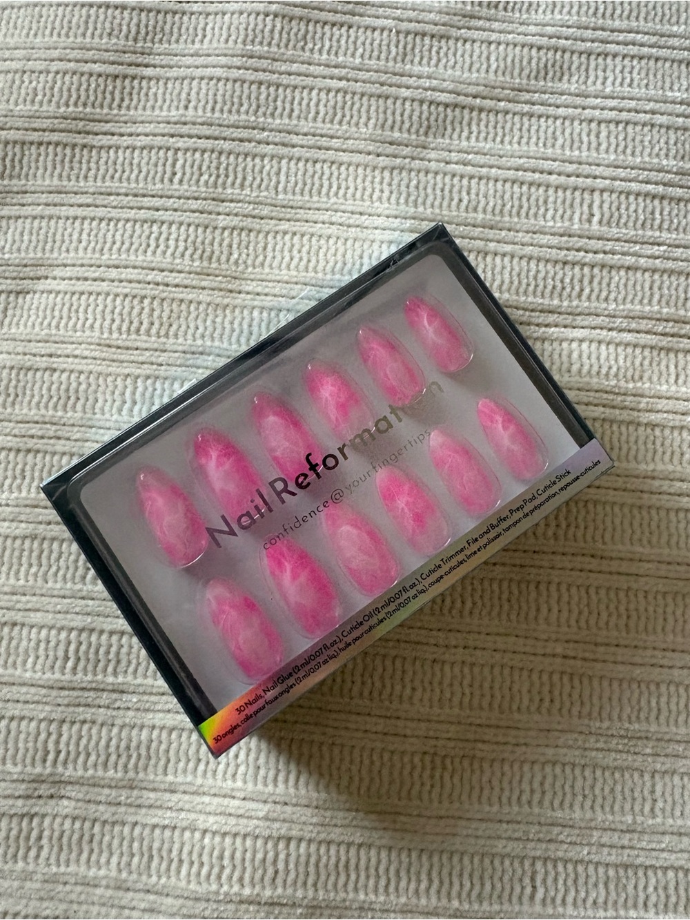 Nail Reformation Pink Marble Press-On Nails Medium Almond